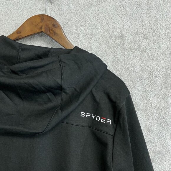 NEW Spyder Active Men's M Black Zip-Up Hoodie Sweatshirt i39 - Picture 9 of 10